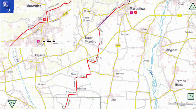 bike route Vicenza to Bassano